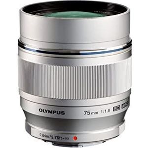 Olympus 75 mm/F 1,8 M ED M.Zuiko Digital objectief (heldere vaste brandpuntsafstand, geschikt voor alle MFT-camera's, Olympus OM-D en PEN modellen, Panasonic G-serie) zilver