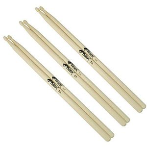 TIGER Music, Set van 3 houten eetstokjes 5A 5A houten tip, 3 paar, natuur