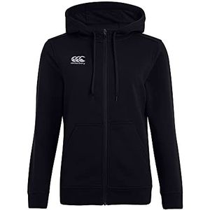 Canterbury Zip Thru Fleece T-shirt voor dames, zwart.