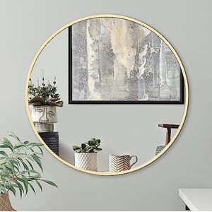 Americanflat Gouden ronde spiegel, 78,7 x 78,7 cm, ronde spiegel voor badkamer, slaapkamer, entree, woonkamer, grote ronde spiegel voor wanddecoratie