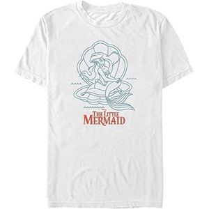 Disney The Little Mermaid-Ariel Linework Organic, T-shirt met korte mouwen, wit, S, Weiss