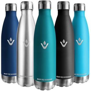 Vikaster Roestvrijstalen thermosfles, 750 ml, BPA-vrij, lekvrij, voor school, sport, fietsen, camping, fitness, outdoor