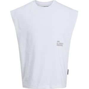 JACK & JONES Jcodynamic T-shirt met ronde hals voor heren, mouwloos, ronde hals, 1 stuk, Helder wit, S