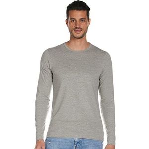 JACK & JONES Heren overhemd met lange mouwen Basic O-hals Tee L/S Noos, Grijs (Light Grey Melange)