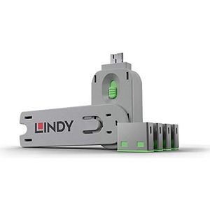 LINDY 4 stuks USB-poortblokkers, kleurcode: groen