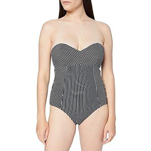 Seafolly GO Overboard C/D eendelig badpak voor dames, Zwart (zwart)