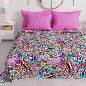 PETTI Artigiani Italiani - Sprei voor eenpersoonsbed voor kinderen en meisjes, lente-zomer, 165 x 260 cm, één plaats, lichte deken voor aan de muur, 100% Made in Italy