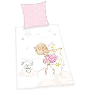 Herding Little Fairy Beddengoed, kussensloop 80 x 80 cm, dekbedovertrek 135 x 200 cm, knoopsluiting, 100% katoen/flanel