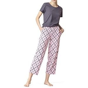 HUE Ensemble pyjama à manches courtes pour femme, Asphalte - Carreaux crayon, XL grande taille