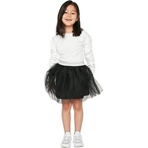 Trendyol Mini-geruite zoom, voor dames, skaterrok, gebreide rok, meisjes, zwart, 7-8 jaar, zwart.