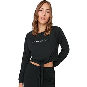 Trendyol Gebreide pyjama's voor dames, zwart, maat XL, 2 stuks, zwart.