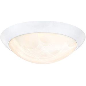 Plafondlamp 28 cm LED binnenlamp dimbaar wit met albastglas wit 61066