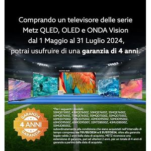 METZ Smart TV, MQD7500Z, 50"" (126 cm), QLED, 4K UHD, HDR 10, Google TV, HDMI et USB, mince, moderne, noir