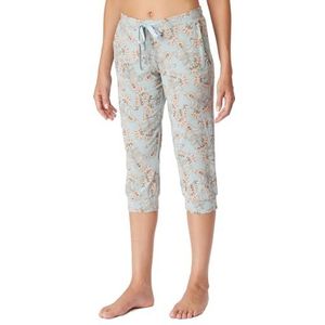 Schiesser Pantalon de pyjama 3/4 court en coton pour femme - Mix + Relax, Bluebird_180179, 46