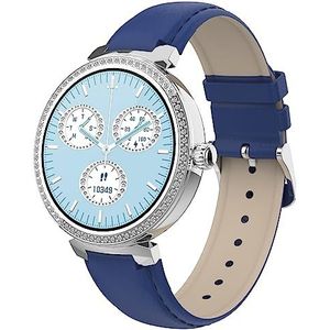 SMARTY2.0 - Smartwatch SW062 – kleur lichtblauw/Lille – Bluetooth-oproep, slaapbediening, cardio-frequentie, real-time hartslagfrequentie, IP67 waterbestendigheid – PU-armband – afmetingen 39,8 x 10,5
