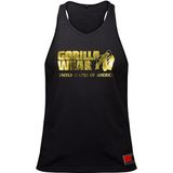 Gorilla Wear Klassieke fitness tanktop legergroen bodybuilding sport vrije tijd met logoprint licht en comfortabel voor optimale beweging van katoen