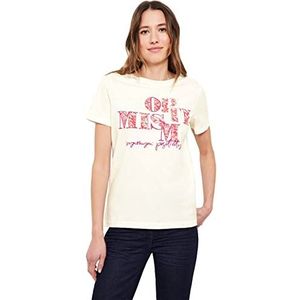 Cecil B319637 T-shirt met korte mouwen voor dames, bedrukt (1 stuk), Vanilla Wit
