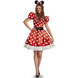 Disney Disguise Red Minnie Mouse klassiek kostuum voor dames, rood/zwart/wit, XL (46-48), XL (18-20) US, X-Large (48-50)