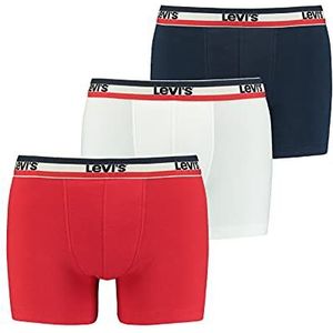 Levi's Set van 3 boxershorts voor heren met Sportswear logo, Wit/Blauw/Rood