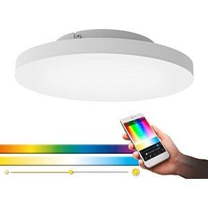 EGLO Connect Turcona-C Led-plafondlamp, 1 lichtpunt, gemaakt van staal, aluminium en kunststof, wit, met afstandsbediening, kleurtemperatuurverandering (warm, neutraal, koud), RGB, dimbaar, Ø 45 cm