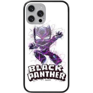 ERT GROUP Beschermhoes voor Apple iPhone XR, origineel en officieel gelicentieerd product, motief Black Panther 017 van gehard glas, beschermhoes
