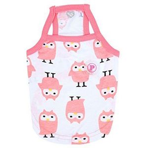 Puppia Baby Owl hond T-shirt, maat L, roze