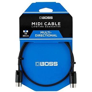BOSS BMIDI-PB1 – 30 cm lengte – space-zeep-midi-kabel met meerdere richtingsaansluitingen, perfect voor pedaalboards en alle MIDI-toepassingen