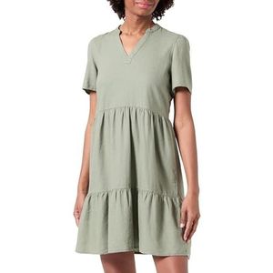 ONLY Onltiri Caro S/S Robe Lin Cc PNT pour femme Col en V, Vert olive, L