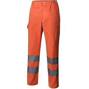 VELILLA 303006 broek met meerdere zakken, hoge zichtbaarheid, kleur neonoranje, maat L, Neon oranje - zwart