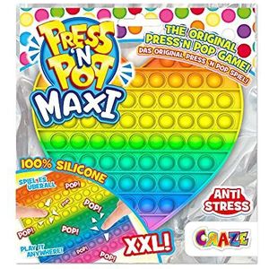 CRAZE Press N Pop It Fidget anti-stress speelgoed, XXL, meerkleurig, voor jongens, meisjes en volwassenen