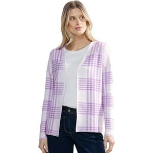 Cecil B253758 geruit damesvest, Sporty Lilac Melange