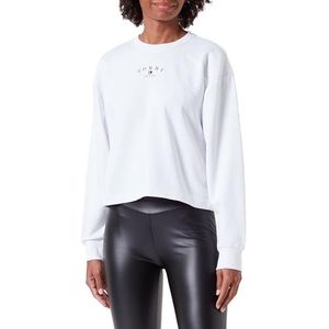 Tommy Jeans Sweat-shirt sans capuche pour femme, Blanc., XS