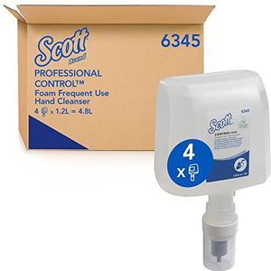Scott Control 6345 Vloeibare zeep voor dagelijks gebruik, 1,2 liter, transparant/parfumvrij, 4 stuks