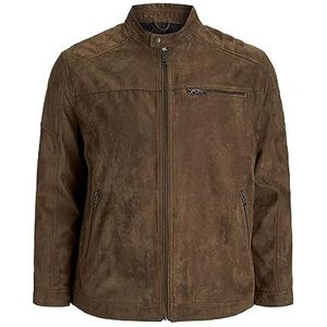 JACK & JONES PLUS Jjerocky Noos Ps Herenjas, Cognac - Motief: suède