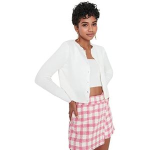 Trendyol Smalle cardigan met vierkante hals sweater (2 stuks) dames, ecru, S, ECRU