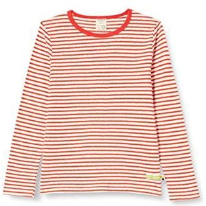 Gestreept T-shirt van linnen, lange mouwen, koper, 86-92, Koper