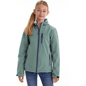 Killtec Girls Softshell-jas / outdoor jas met capuchon voor meisjes, Blauw Groen