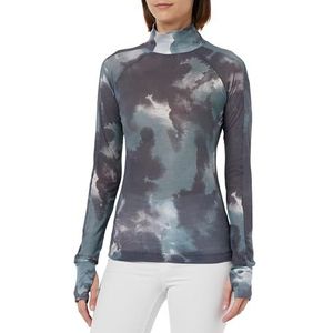G-STAR RAW Blurry Camo Slim Mock T Lange Mouwen Damestop (1 stuk), Veelkleurig (Dk Grape Blurry Camo D23797-c565-g182)