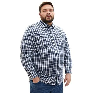 TOM TAILOR Indigo Small Check herenhemd 31173 XXL oversized, 31173 - Indigo Small Check