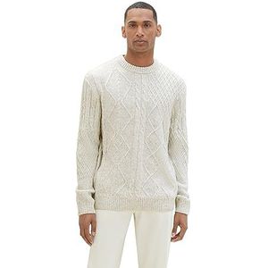TOM TAILOR 1039691 heren sweater, 32715 - Vintage Beige Grey Melange