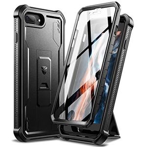 Dexnor Beschermhoes voor Apple iPhone 7 Plus/8 Plus, [geïntegreerde displaybescherming en standaard], schokbestendig, robuust, militaire kwaliteit, voor Apple iPhone 7 Plus/8 Plus, zwart