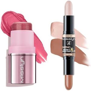 Misslyn | Multi Stick Oogschaduw, lippenstift en blush voor ogen en lippen, volume- en vochtinbrengende blush voor het gezicht Contouring - Set Multi Stick