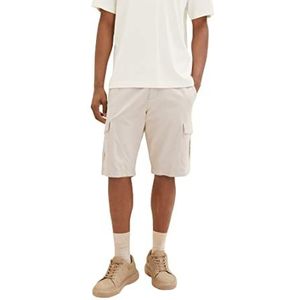 TOM TAILOR 1036310 Cargo Shorts Bermuda voor heren, 31851 - Desert Fawn White Chambray