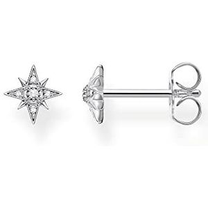 Thomas Sabo Eenvoudige oorbellen van 925 sterling zilver met ster en stenen, Sterling zilver, Niet van toepassing