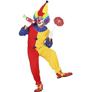 Widmann - Clownskostuum bestaande uit een munt- en hoedcombinatie voor carnaval en themafeesten