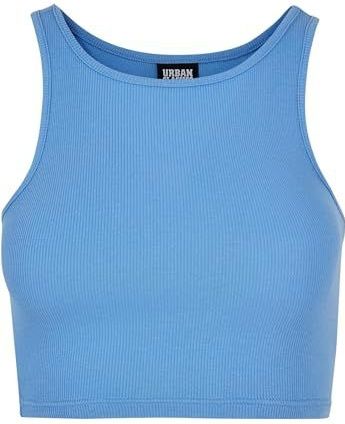 Urban Classics Dames Cropped Rib Top Tanktop Dames, Horizonblauw