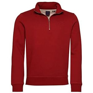 Superdry Henley Sweatshirt, trainingspak voor heren, Track Red Marl