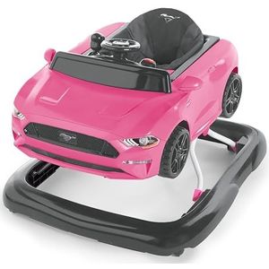 KIDSII Bright Starts Ford Mustang 4-in-1 activiteiten- en wandelcentrum roze voor baby's met afneembaar interactief stuurwiel, vanaf 6 maanden