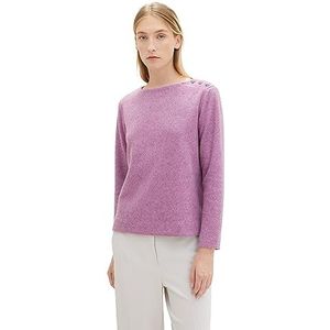 TOM TAILOR Sweatshirt voor dames met geribbelde structuur, 33963 - Mauvy Plum Melange