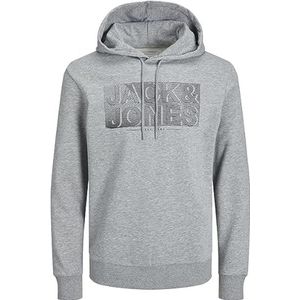 JACK & JONES Jjpeter Pls hoodie heren sweatshirt met capuchon, Lichtgrijs chinees